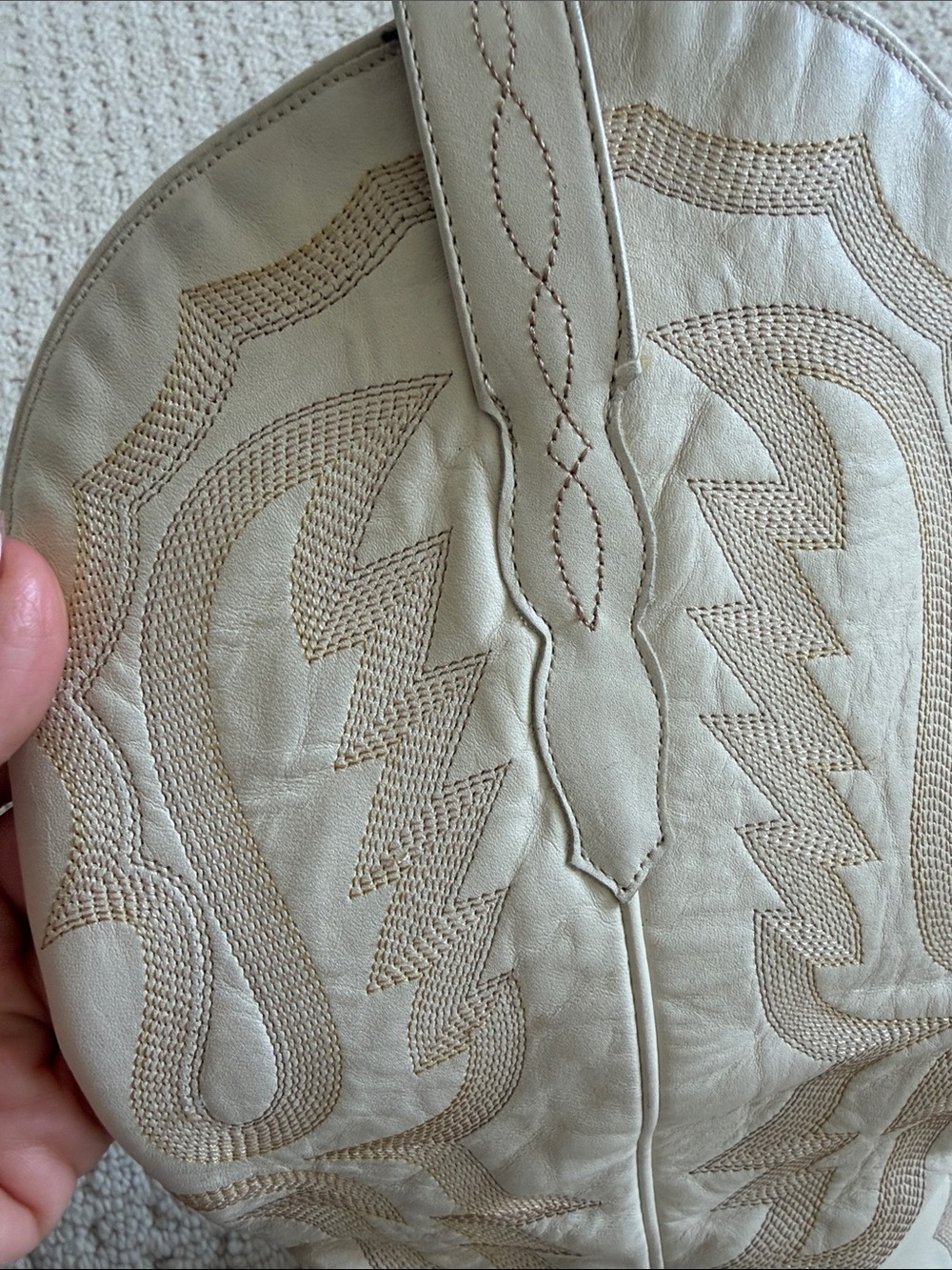 Authentic Lucchese Cream Western Cowboy Boots - Picture 2 of 7